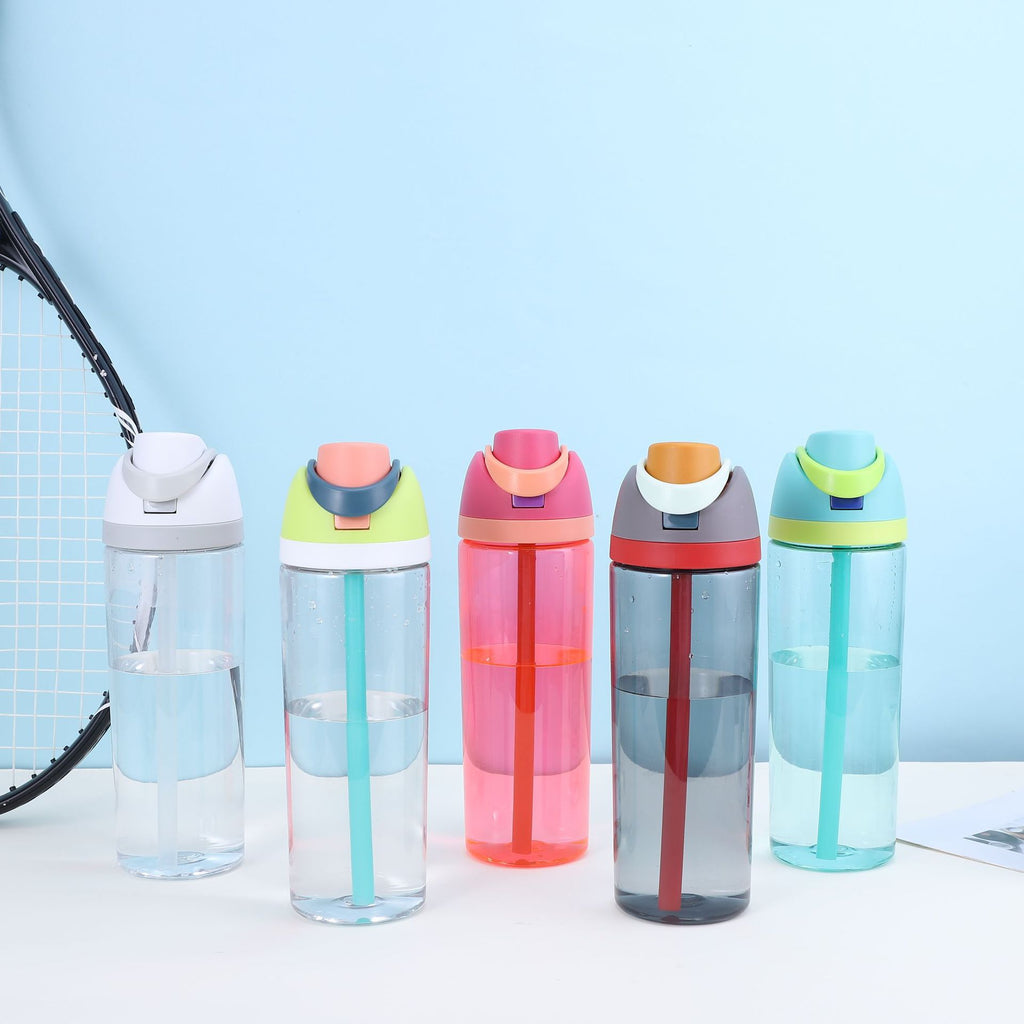 Cute High-Appearance Water Bottle with Straw for Girls, Suitable for Sports and Outdoor Use, Children's Plastic Cup, Gift, Household Water Jug, Leak-Proof and Sealed