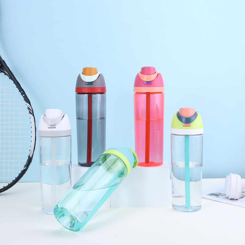 Cute High-Appearance Water Bottle with Straw for Girls, Suitable for Sports and Outdoor Use, Children's Plastic Cup, Gift, Household Water Jug, Leak-Proof and Sealed