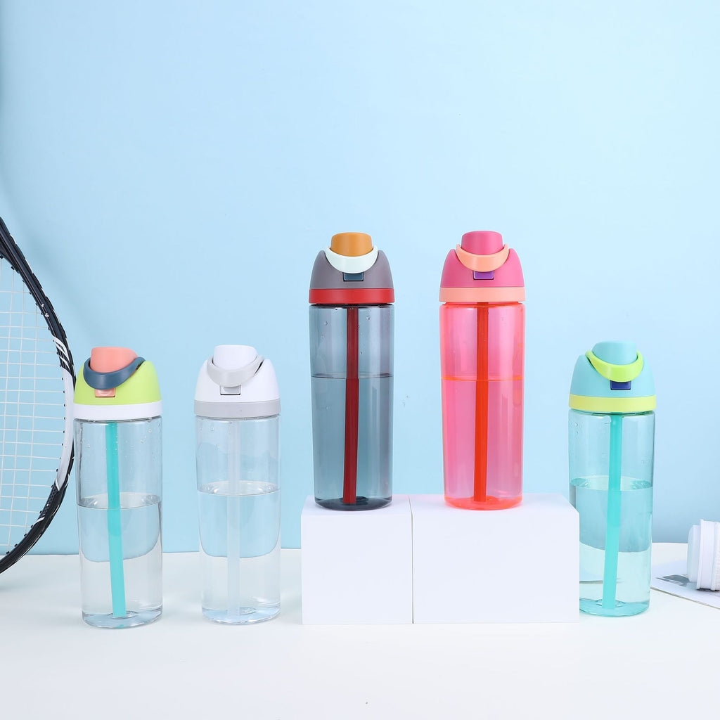 Cute High-Appearance Water Bottle with Straw for Girls, Suitable for Sports and Outdoor Use, Children's Plastic Cup, Gift, Household Water Jug, Leak-Proof and Sealed
