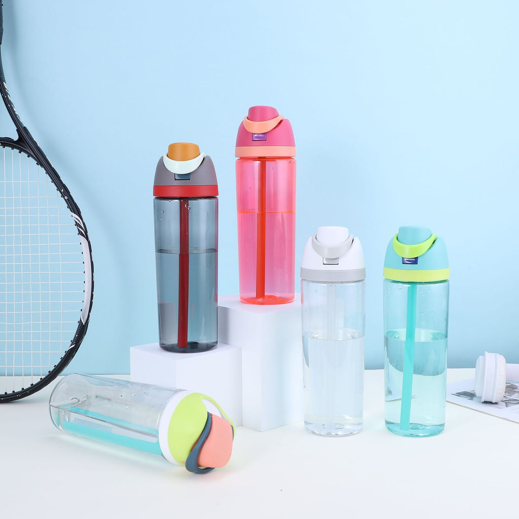 Cute High-Appearance Water Bottle with Straw for Girls, Suitable for Sports and Outdoor Use, Children's Plastic Cup, Gift, Household Water Jug, Leak-Proof and Sealed
