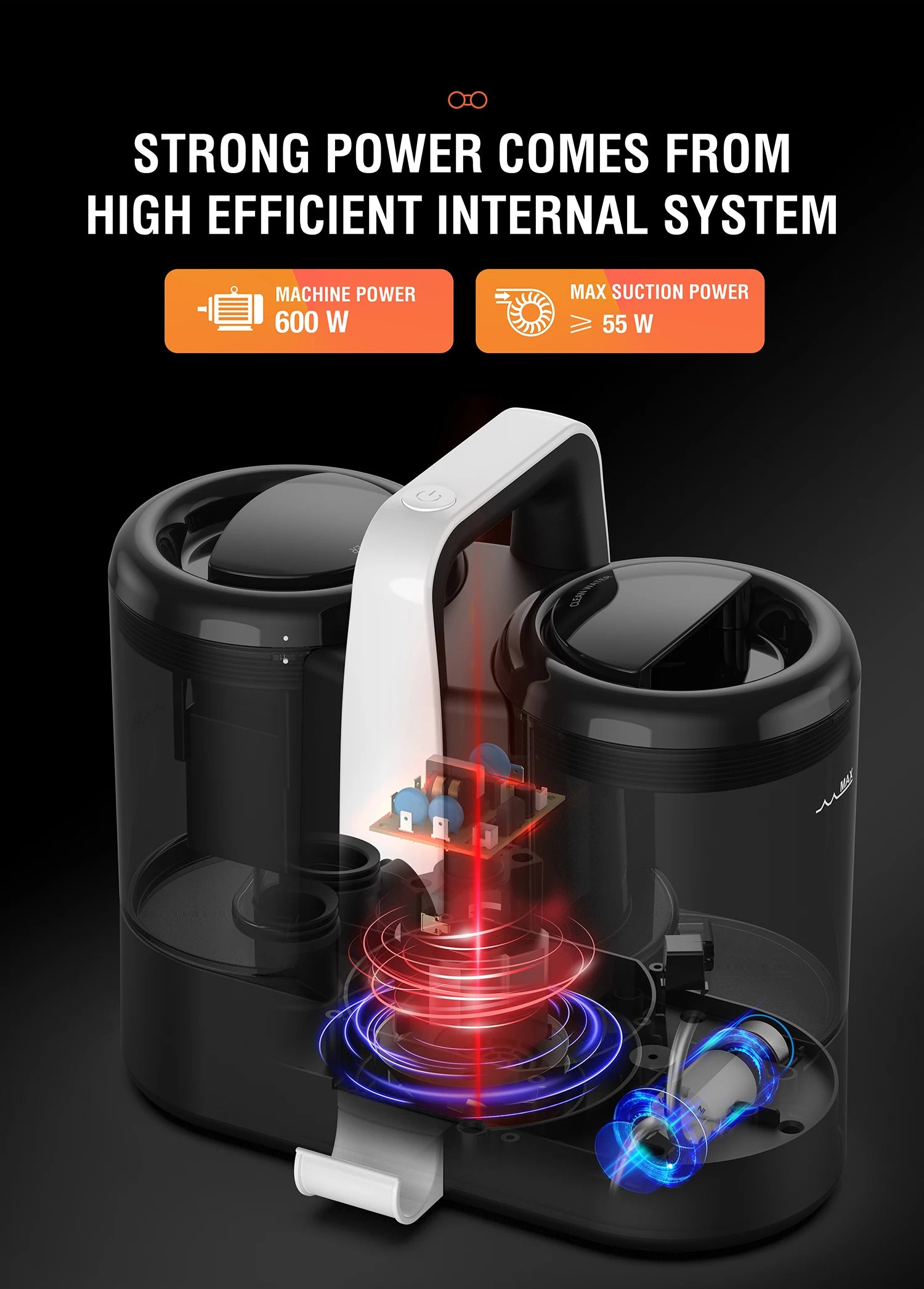 Multi-Purpose Portable Carpet and Upholstery Cleaner Machine Power Spot Vacuum for Car and Hotel Pet Stain Remover