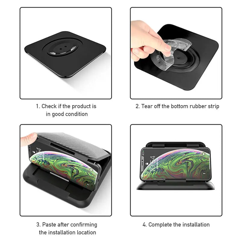 Car Phone Holder Mount Universal Dashboard Phone Holder for Car Anti-Slip Silicone Suction Pad Adjustable Smartphone Support
