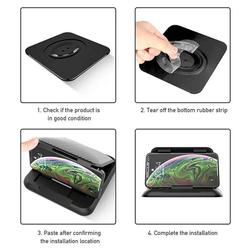 Car Phone Holder Mount Universal Dashboard Phone Holder for Car Anti-Slip Silicone Suction Pad Adjustable Smartphone Support