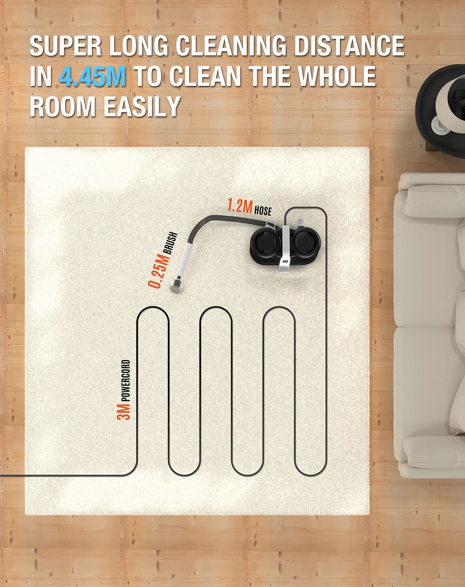 Multi-Purpose Portable Carpet and Upholstery Cleaner Machine Power Spot Vacuum for Car and Hotel Pet Stain Remover