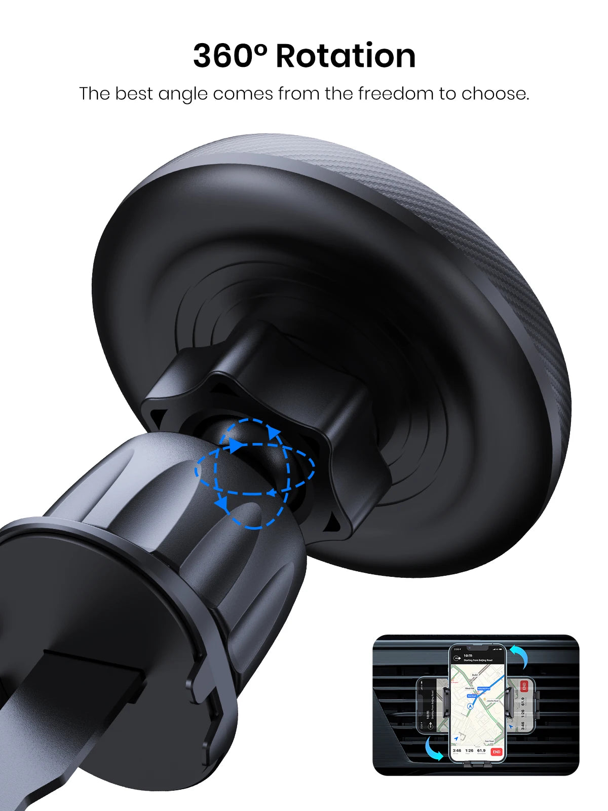 TOPK Magnetic Car Holder FOR Magsafe FOR Phone, 20 Powerful Magnets Metal Hook Vent Clip, Single-Hand Operation Universal Mount